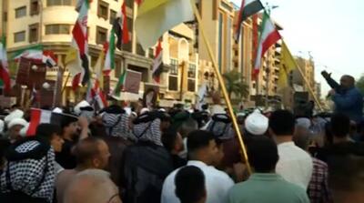 تصاویر تظاهرات حمایت از ایران در سه شهر عراق