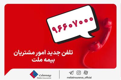 اندیشه معاصر- تغییر شماره تماس مرکز ارتباط با مشتریان شرکت بیمه ملت اندیشه معاصر