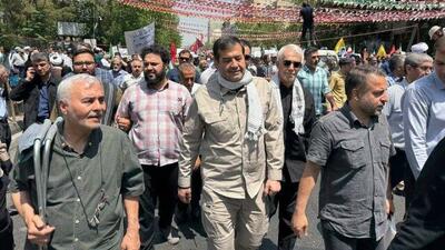 حضور وزیر ورزش در راهپیمایی خشم و نصر تهران