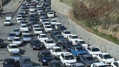 ترافیک سنگین در جاده چالوس