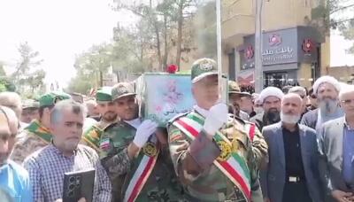مراسم تشییع پیکر پاک شهید رمضانی در فردوس خراسان جنوبی+ فیلم
