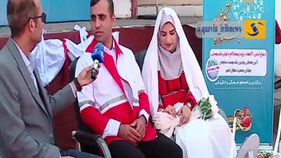 عکس: آغاز زندگی مشترک یک زوج هلال‌احمری با لباس خدمت