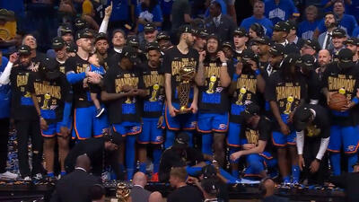 جشن قهرمانی اوکلاهاما سیتی تاندر در رقابت های NBA