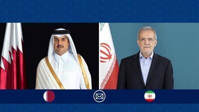 گفت‌وگوی پزشکیان و امیرقطر؛ ما در حال مذاکره برای حل و فصل مشکلات بودیم | رخداد دیروز صرفاً واکنشی به مشارکت مستقیم و آشکار آمریکا در تجاوز اسرائیل به سرزمین ایران بود |  امیر قطر: اجازه اقدام از العدید علیه ایران را نمی‌دهیم