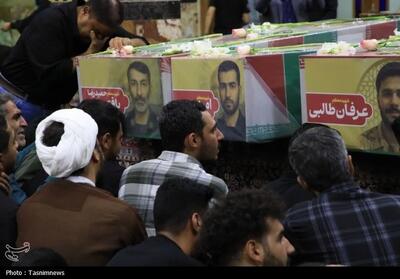 وداع جانسوز یزد با شهدا؛ فریاد   مرگ بر آمریکا   در دل شب حظیره - تسنیم