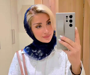 قیافه جالب همسر بهرام رادان بعد یک روز بچه داری
