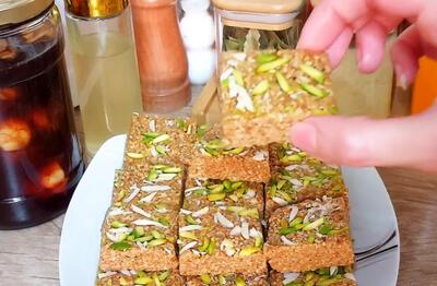 سوهان کنجدی خوشمزه بدون شکر و روغن / طرز تهیه یک سوهان خوشمزه