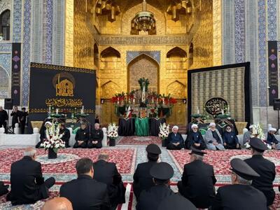 آیین «اذن عزای سید الشهدا» در حرم رضوی برگزار شد