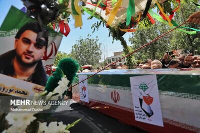 تشییع پیکر شهید مدافع وطن «محمدرضا نوروزی» در شهر نیر