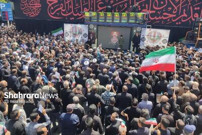 آغاز مراسم تشییع ۱۵ شهید حملات رژیم غاصب صهیونی به کشور، در مشهد (۶ تیر ۱۴۰۴) + فیلم