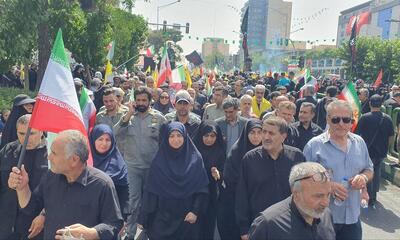 حضور رئیس سازمان حفاظت از محیط زیست در مراسم تشییع پیکر شهدای اقتدار