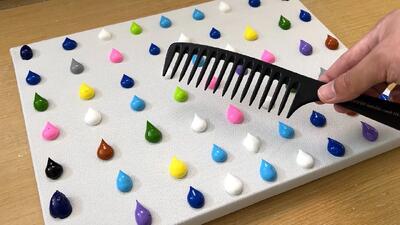 آموزش تکنیک نقاشی با شانه برای مبتدیان!