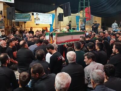 مراسم وداع با پیکر مطهر شهید «رضا بسطامی» در بیجار