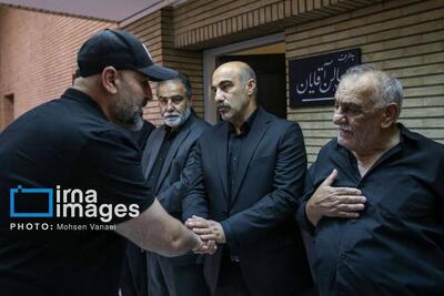 هنرمندان در مراسم ترحیم برادرزاده شهید محسن تنابنده / از بهرام افشاری تا سام درخشانی