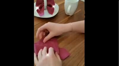 ساخت پاپیون شیک با یک دستمال در کمتر از ۵ دقیقه (فیلم)
