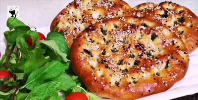 خوشمزه ترین نان بربری سنتی ترکی مغزدار!