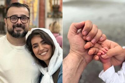 عکس؛ تولد فرزند سپند امیرسلیمانی و مونا کرمی در میانه جنگ