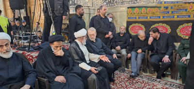 تصاویری از علی لاریجانی، مخبر و سردار حسن زاده در مراسم تدفین سپهبد شهید حسین سلامی