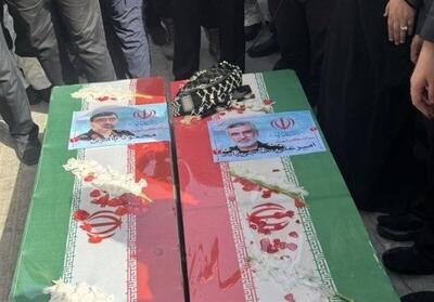 پیکر شهیدان حاجی‌زاده و باقری به خاک سپرده شد