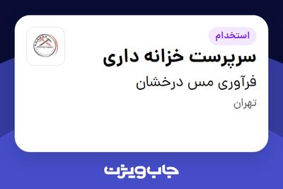 استخدام سرپرست خزانه داری در فرآوری مس درخشان