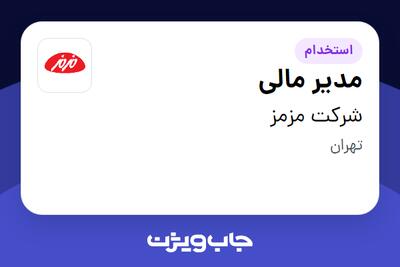 استخدام مدیر مالی در شرکت مزمز