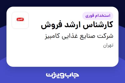 استخدام کارشناس ارشد فروش در شرکت صنایع غذایی کامبیز