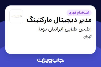 استخدام مدیر دیجیتال مارکتینگ در اطلس طلایی ایرانیان پویا