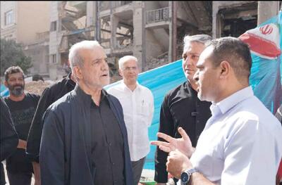 بازدید رئیس‌جمهور از برخی مناطق آسیب‌دیده از تهاجم اسرائیل