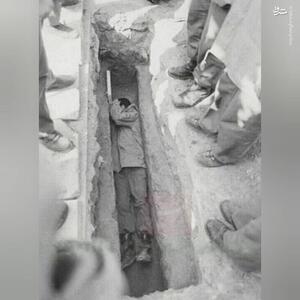 عکس/ اولین باری که سردار محمد باقری داخل قبر خوابید!