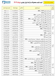 قیمت خودرو‌های ایران خودرو از کارخانه‌ تا بازار آزاد