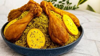 طرز تهیه باقالی پلو با مرغ زعفرانی مجلسی