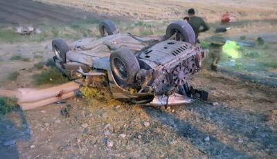 یک فوتی و ۲ مصدوم در سانحه واژگونی خودرو در آزادراه قزوین - زنجان