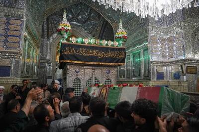 شهید امنیت شیراز بر دستان زائران و مجاوران حرم شاهچراغ(ع) تشییع شد