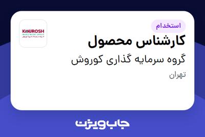 استخدام کارشناس محصول - آقا در گروه سرمایه گذاری کوروش