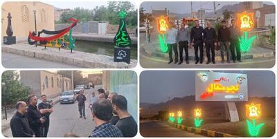 نصب ۱۶ تابلوی شهدا و۲ المان محرم در روستاهای بخش مرکزی اردستان
