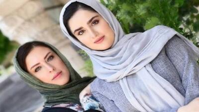 تصویر روز | خواهران زیبا و چشم رنگی سینما مادر و خاله هانیه غلامی | گلی شی