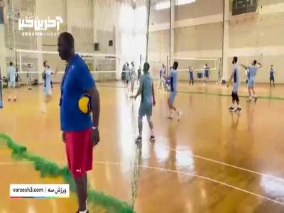 تمرین مشترک تیم‌های ملی والیبال ایران و کوبا