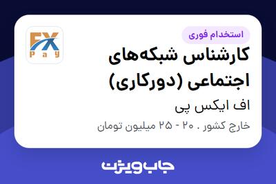 استخدام کارشناس شبکه‌های اجتماعی (دورکاری) در اف ایکس پی