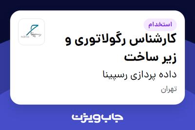 استخدام کارشناس رگولاتوری و زیر ساخت در داده پردازی رسپینا