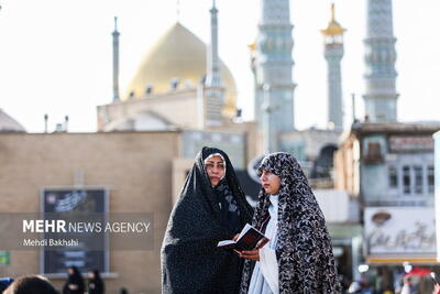 زیارت ناحیه مقدسه در حرم حضرت معصومه(س) قرائت شد