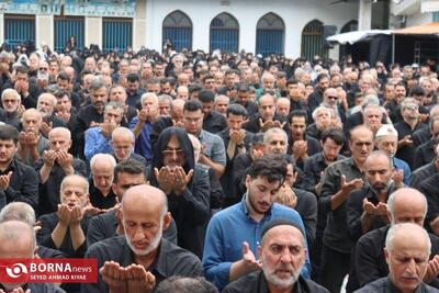آئین عزاداری و اقامه نماز ظهر عاشورا در شهرستان لاهیجان