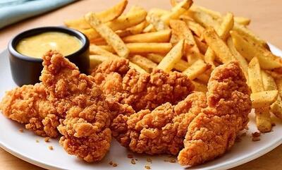 طرز تهیه مرغ سوخاری رستورانی با سس و سیب زمینی سرخ کرده مخصوص - سبک ایده آل