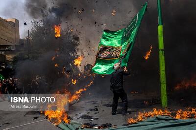 خیمه سوزان ظهر عاشورا در چهارراه گلوبندک تهران