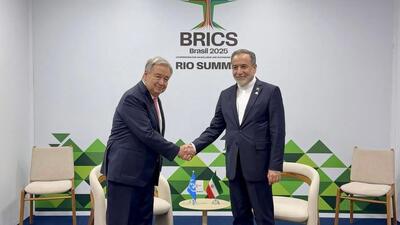 جزئیات دیدار وزیر خارجه ایران با دبیر کل سازمان ملل؛ عراقچی: تأکید بر بازخواست آمریکا و اسرائیل و جبران خسارات به تأسیسات هسته‌ای ایران / گوترش: برای کمک به کاهش تنش‌ها آماده ایم