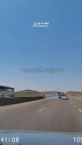 لحظه در رفتن لاستیک تریلی