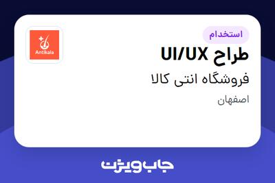 استخدام طراح UI/UX در فروشگاه انتی کالا