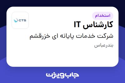 استخدام کارشناس IT - آقا در شرکت خدمات پایانه ای خزرقشم