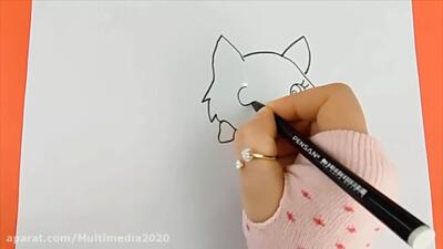 آموزش نقاشی آسان گربه برای بچه ها