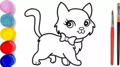 آموزش نقاشی گربه کودکانه