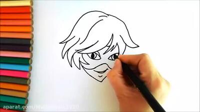 نقاشی گربه سیاه (شخصیت کارتون دختر کفشدوزکی)